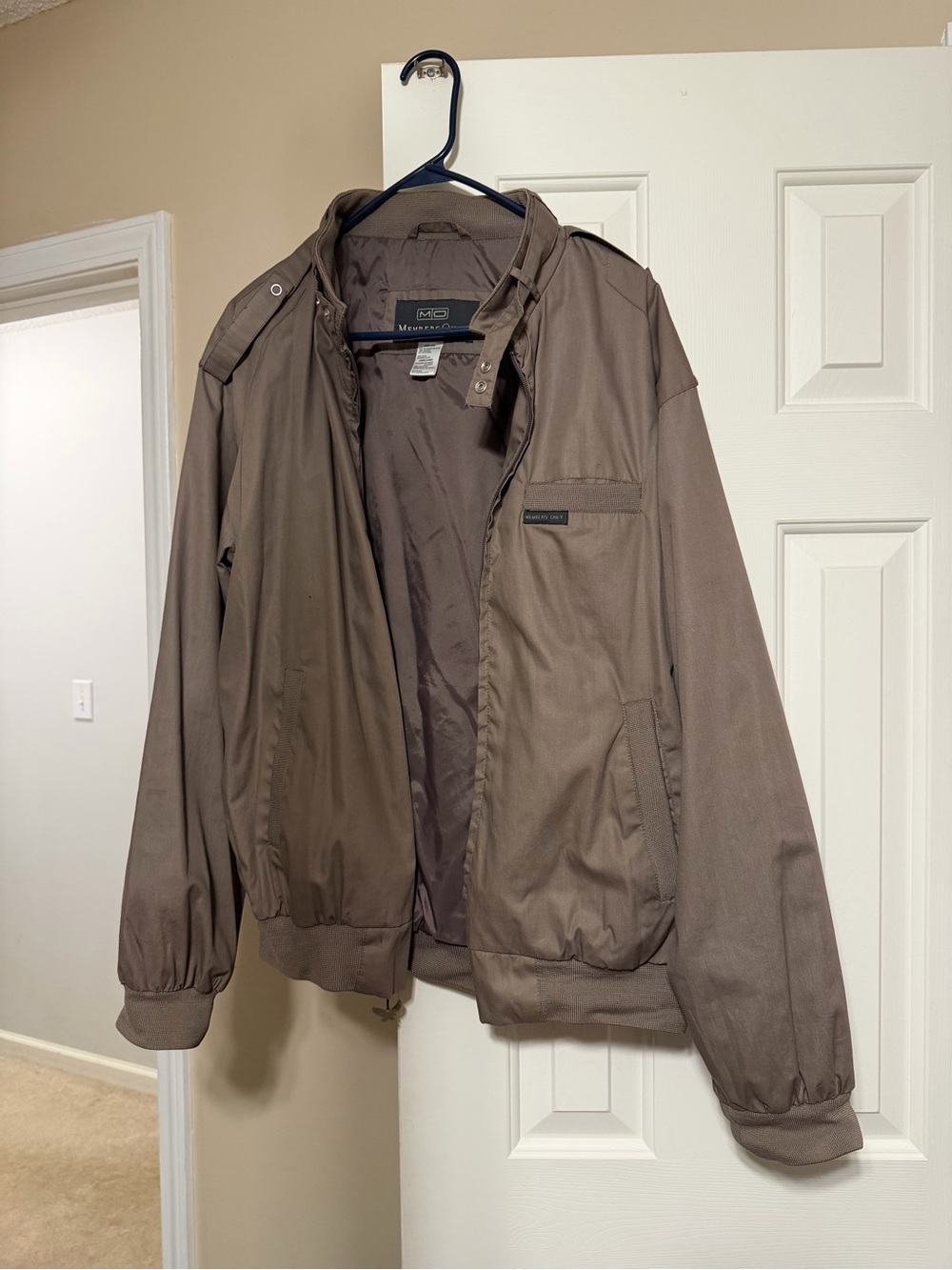 Members Only Taupe/Brown Classic Bomber Jacket